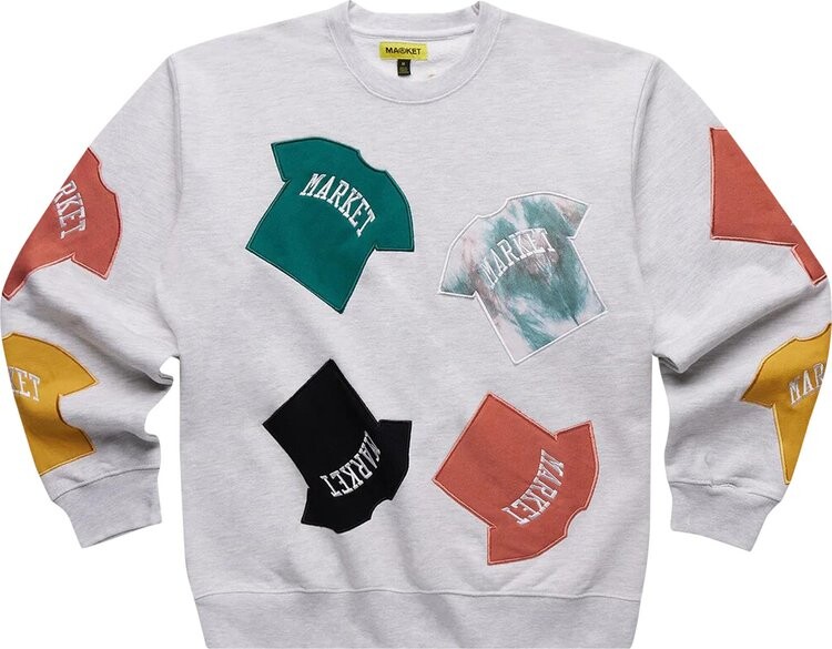 

Футболка Market T-Shirt Patch Crewneck Sweatshirt 'Ash', серый