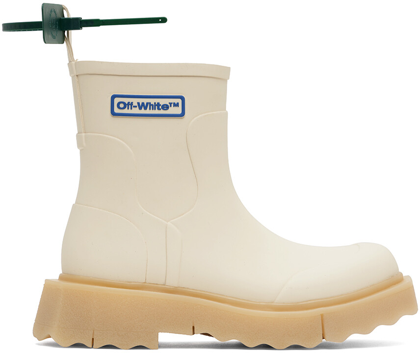 

Бежевые ботинки челси из губчатой ​​ткани Off-White
