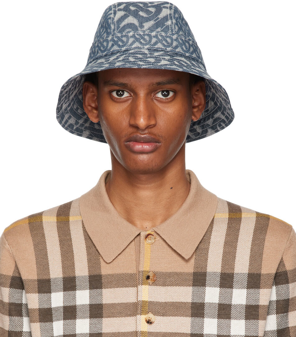 

Синяя панама с логотипом Burberry