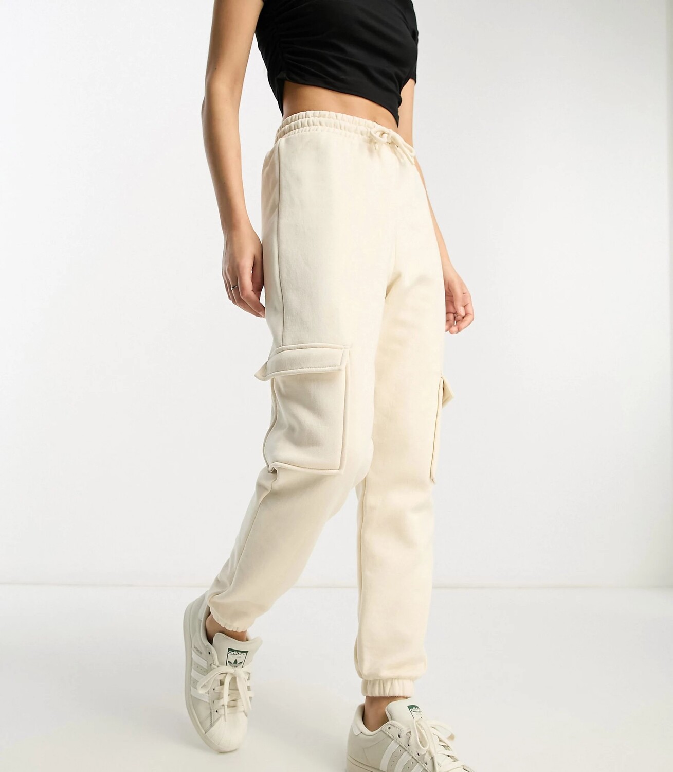 

Брюки-карго River Island Petite With Pocket Detail, кремовый, Бежевый