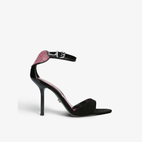 

Босоножки Amore на каблуке из искусственной кожи, украшенные кристаллами Carvela, черный