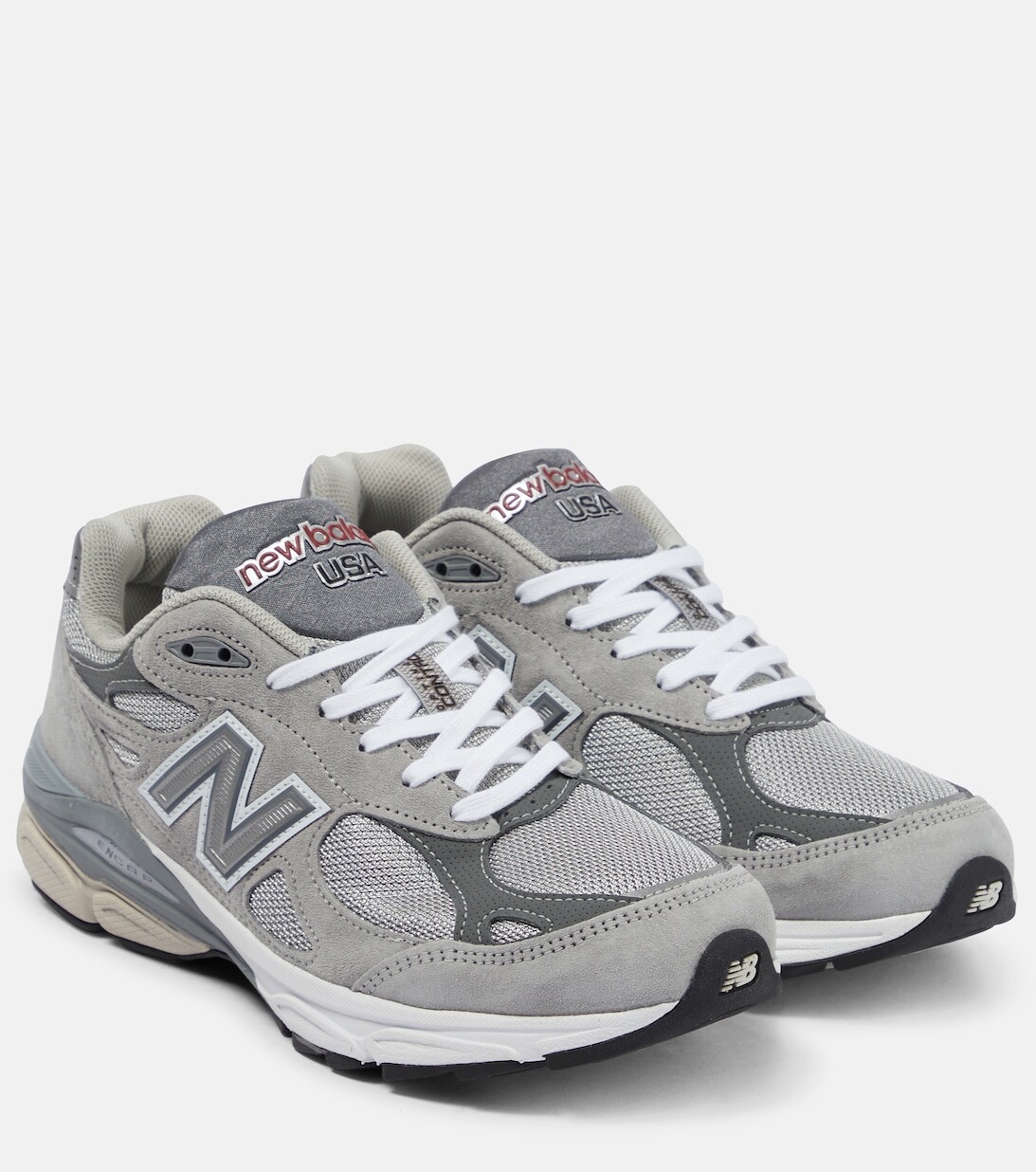 

Кожаные кроссовки MADE in USA 990v3 New Balance, серый