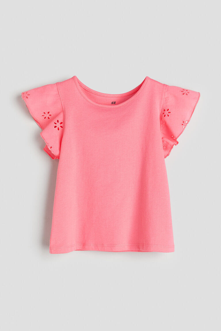 

Топ из джерси с английской вышивкой H&M, розовый