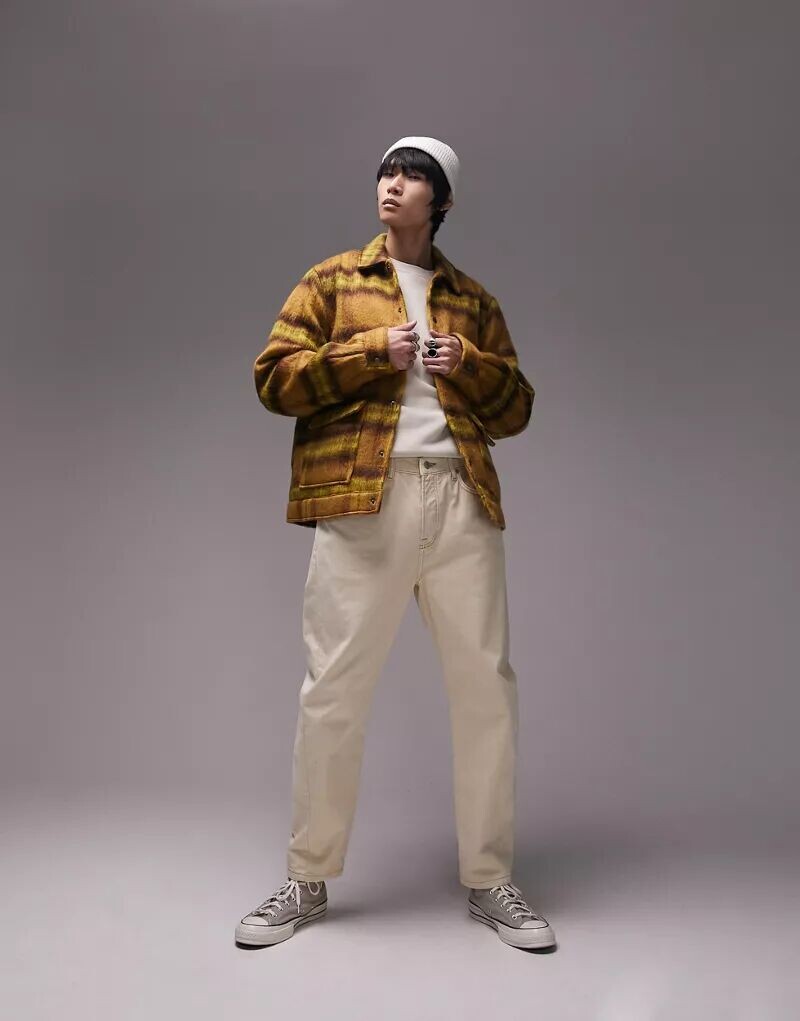 

Куртка Topman в клетку горчичного цвета с шерстью