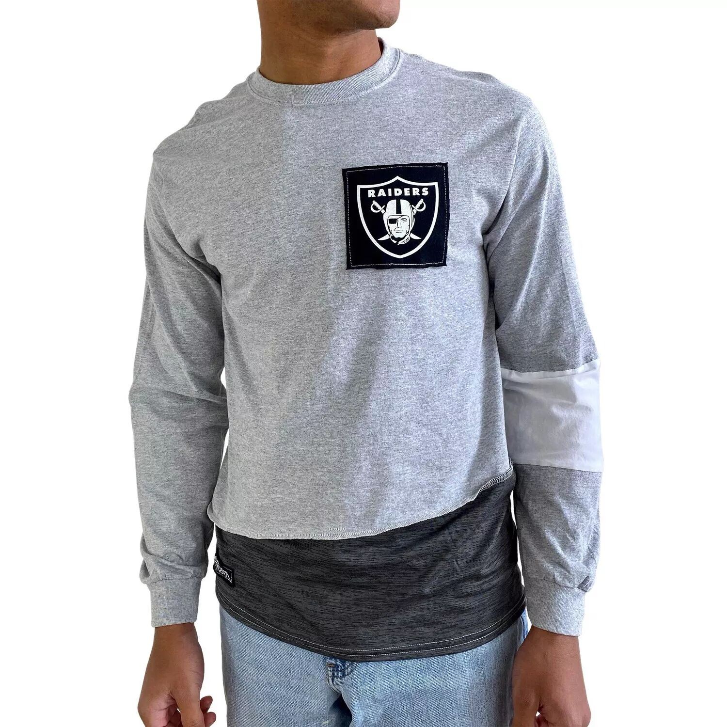 

Мужская футболка Refried Apparel серая с длинными рукавами Las Vegas Raiders Angle, Серый