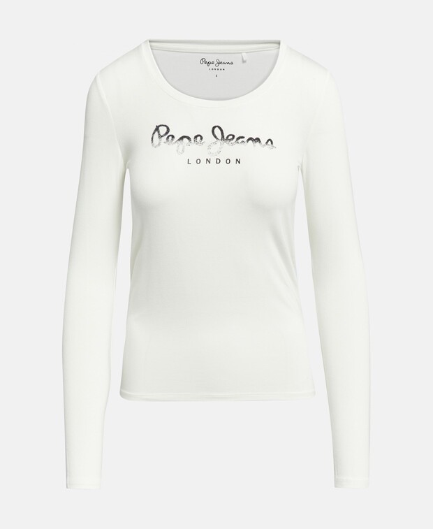 

Топ с длинными рукавами Pepe Jeans, белый