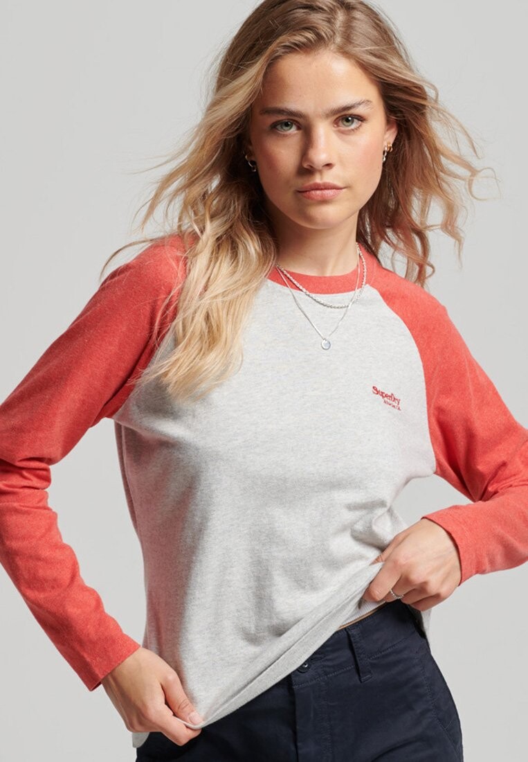 

Топ с длинными рукавами Superdry, светло-серый