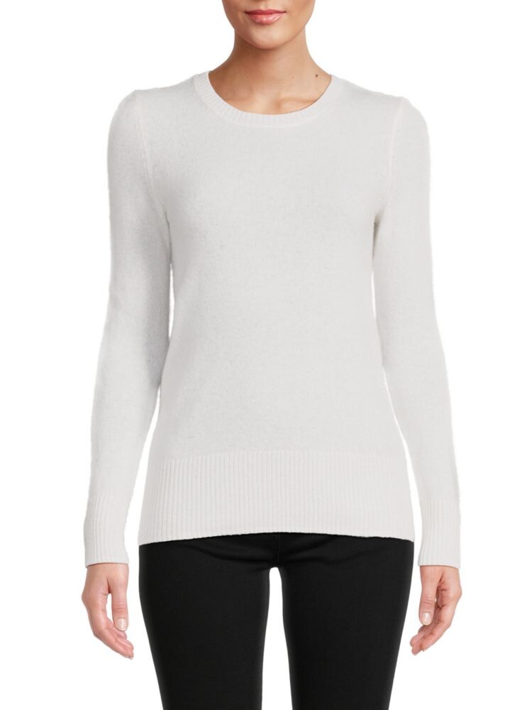 

Кашемировый свитер с круглым вырезом Saks Fifth Avenue, цвет Frost White
