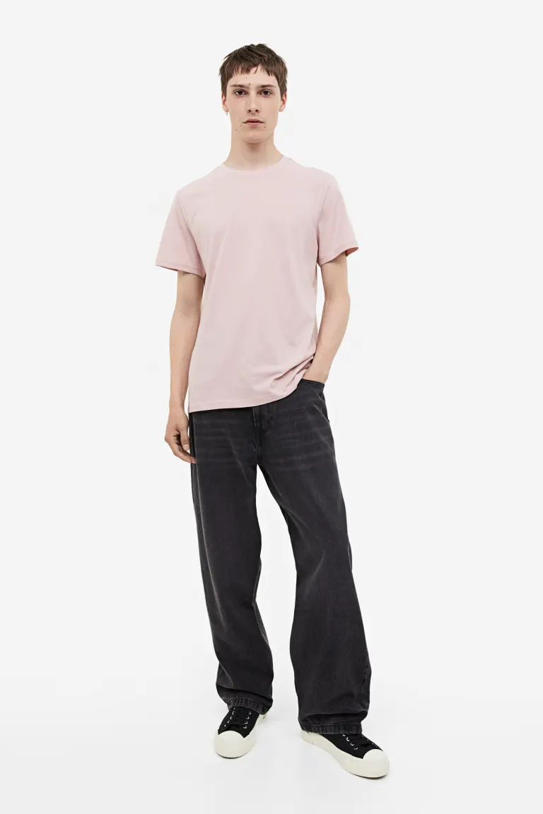 

Футболка стандартного кроя с круглым вырезом H&M, розовый