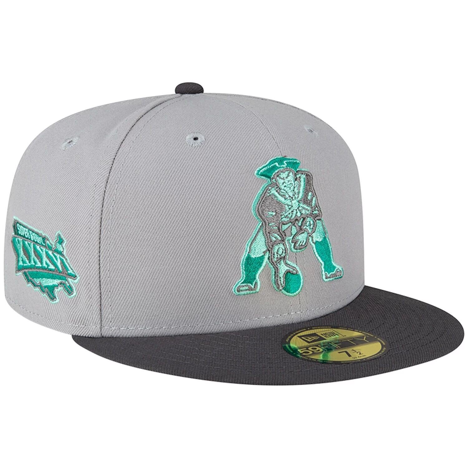 

Мужская приталенная шляпа New Era Grey/Graphite New England Patriots Aqua Pop 59FIFTY