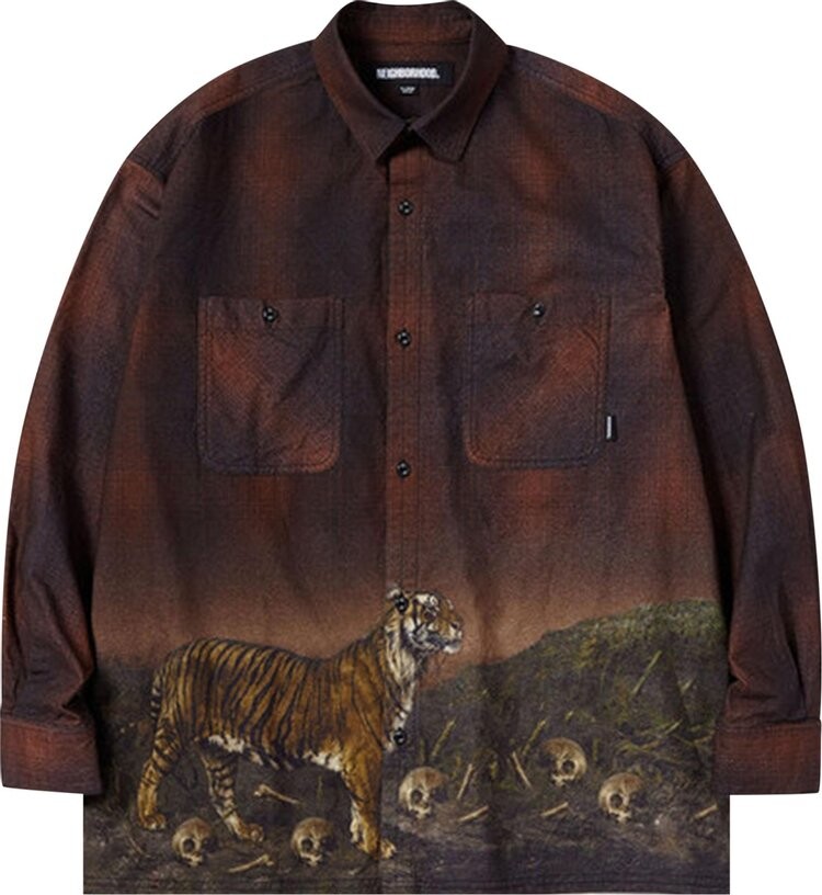 

Рубашка Neighborhood Tiger VE Long-Sleeve Shirt 'Brown', коричневый