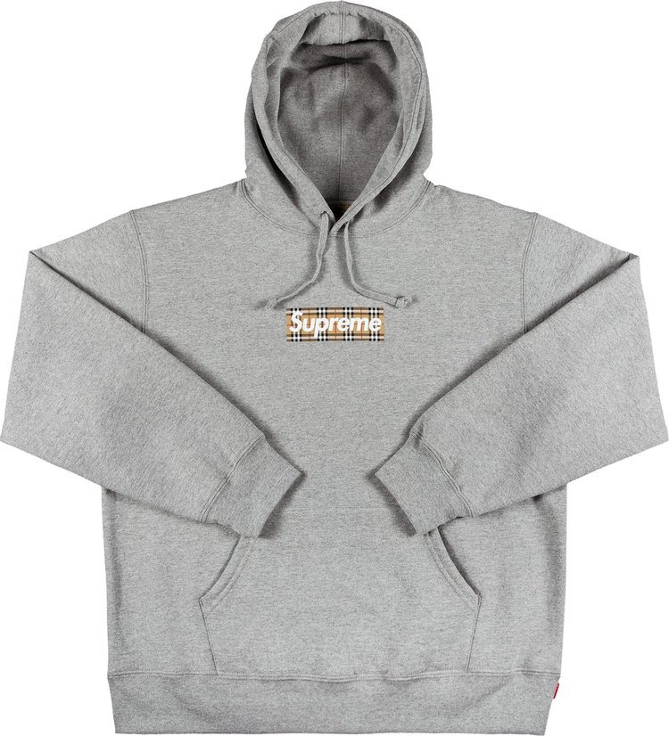 

Толстовка Supreme x Burberry Box Logo Hooded Sweatshirt 'Heather Grey', серый