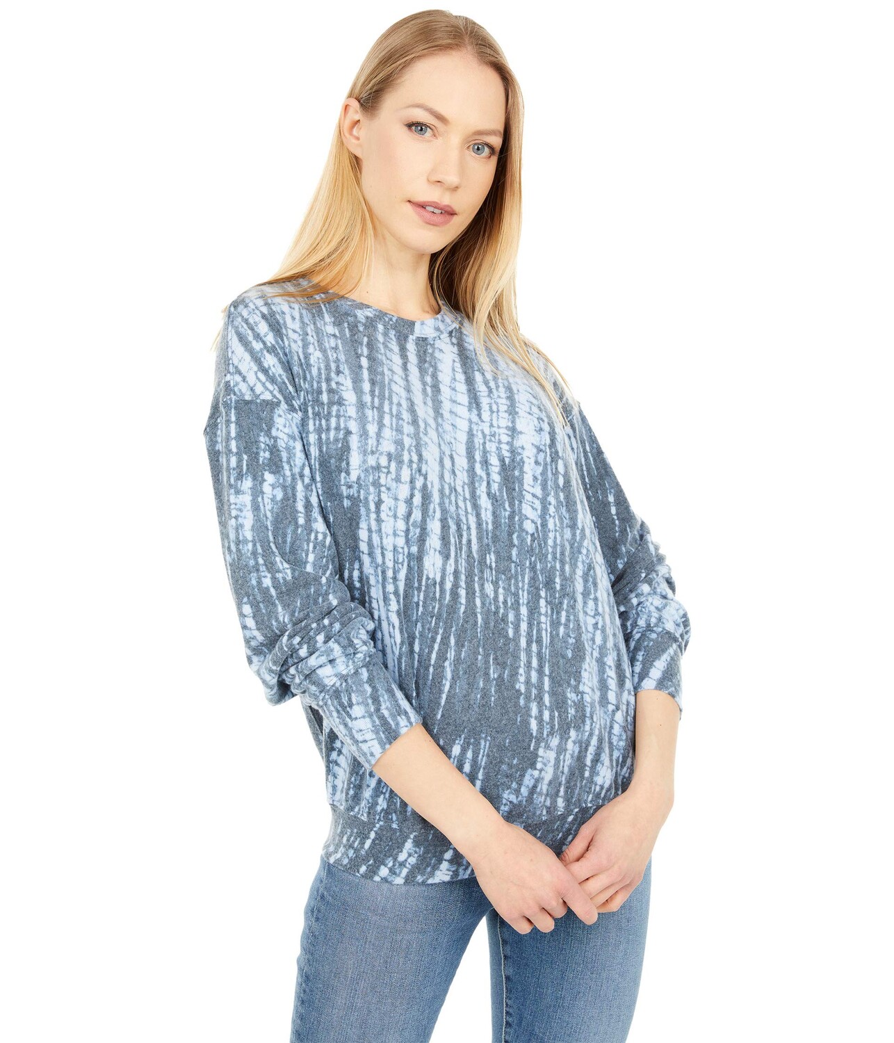 

Пуловер Michael Stars, Gigi Shibori Print Madison Crew Neck Pullover, Серый