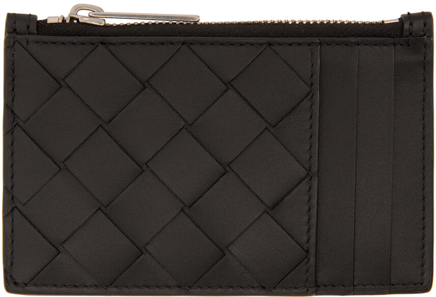 

Визитница из телячьей кожи черного цвета Bottega Veneta