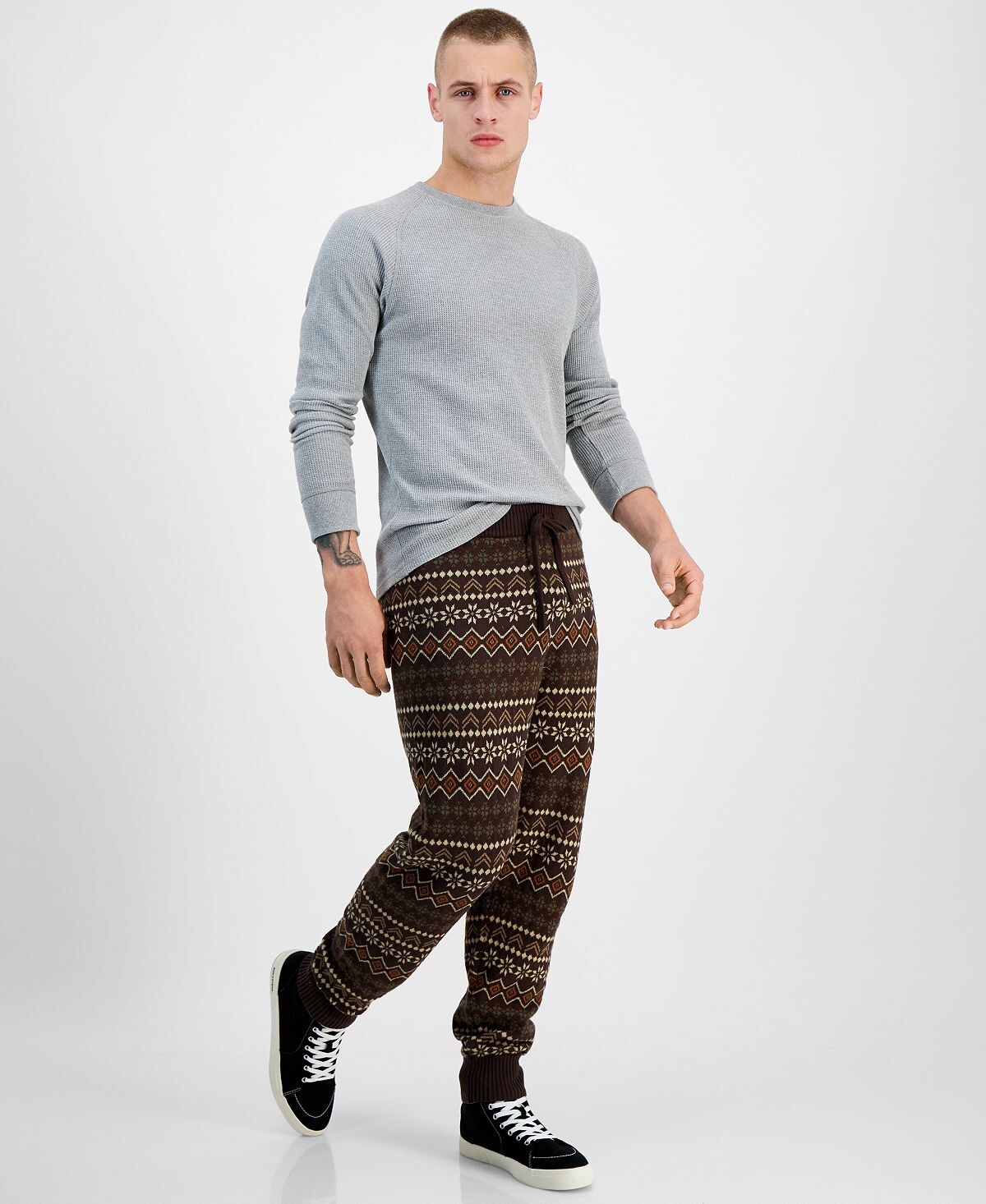 

Мужские вязаные джоггеры fair isle стандартной посадки, созданные для macy's Sun + Stone, мульти