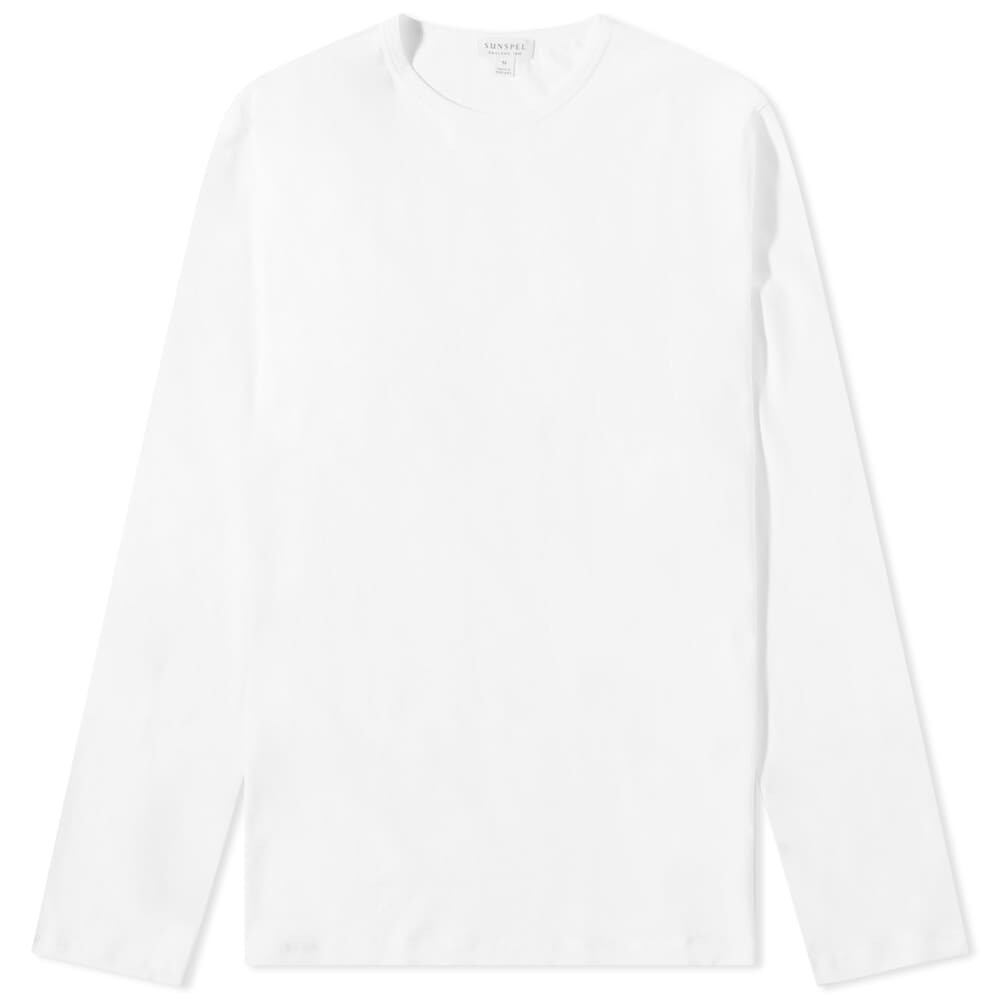 

Футболка Sunspel Long Sleeve Crew Neck Tee, Белый, Футболка Sunspel Long Sleeve Crew Neck Tee