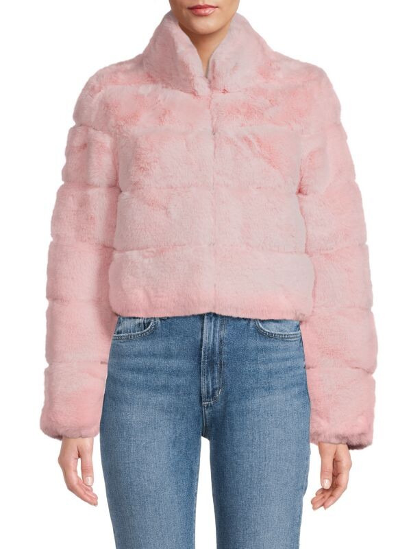 

Укороченная куртка из искусственного меха BELLE FARE Pink