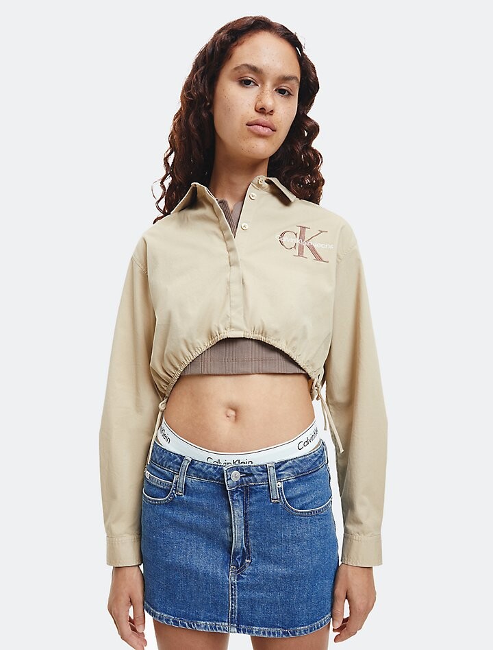 

Укороченная рубашка на пуговицах с логотипом Archive Calvin Klein