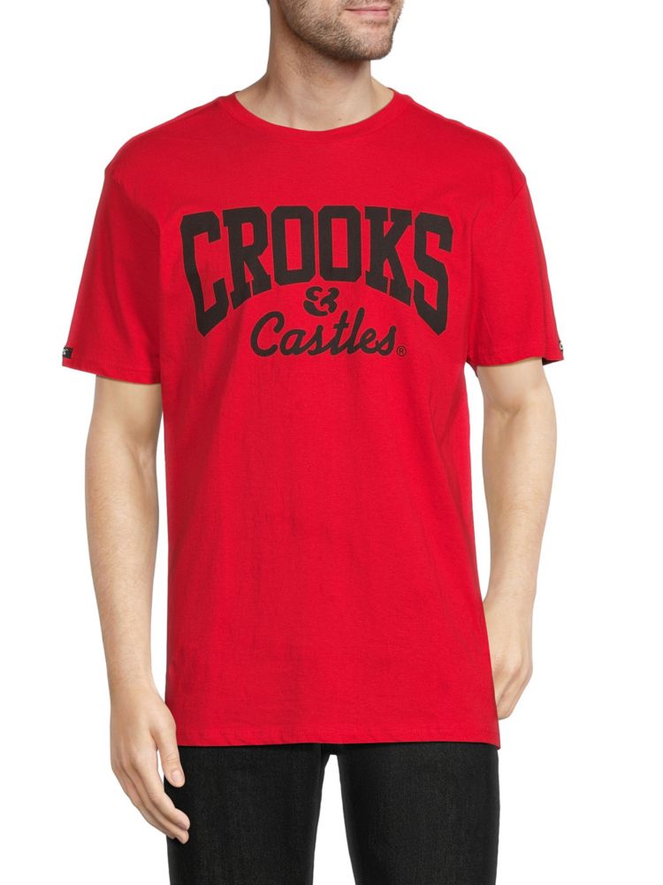 Двухцветная футболка с логотипом Crooks & Castles, красный