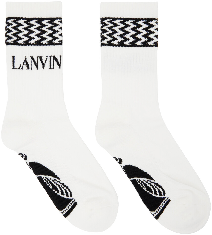 

Бело-черные жаккардовые носки Lanvin