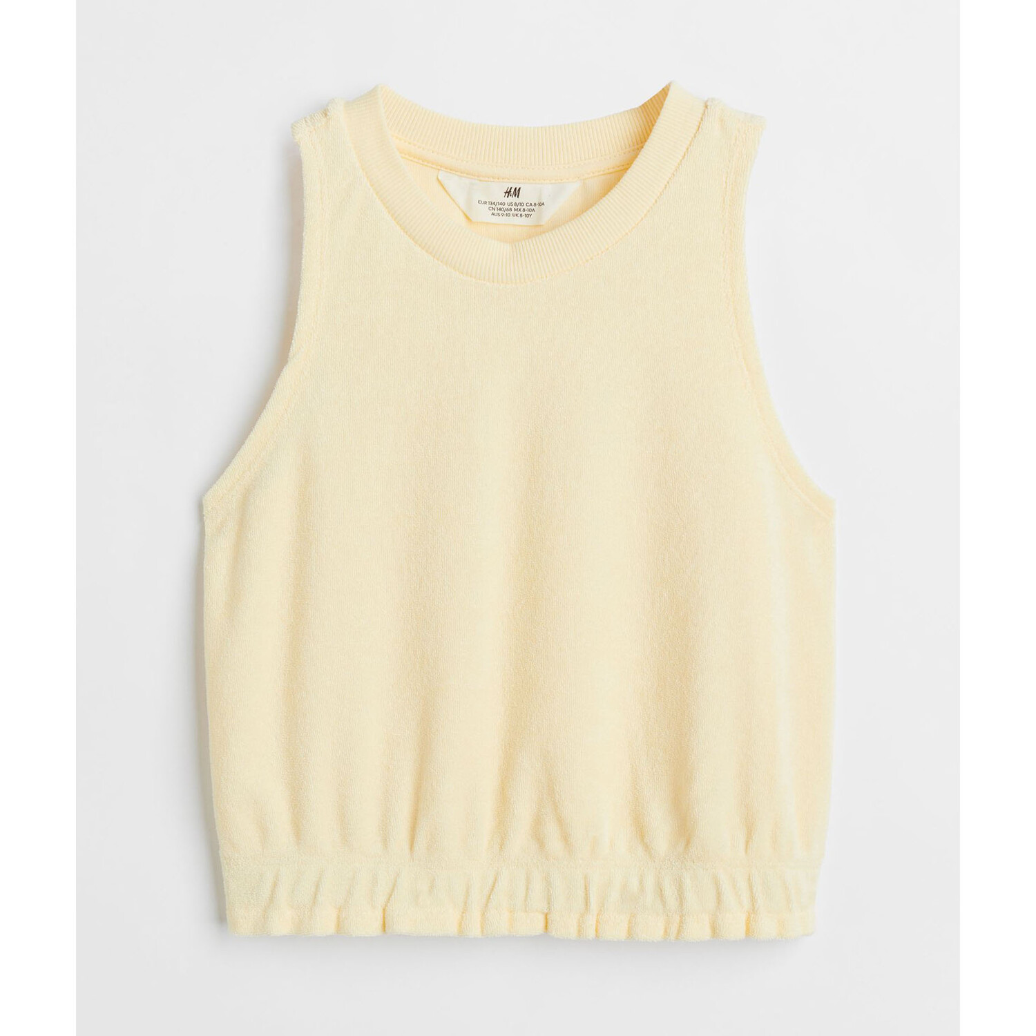 

Укороченный топ без рукавов H&M Solid-color, светло-желтый
