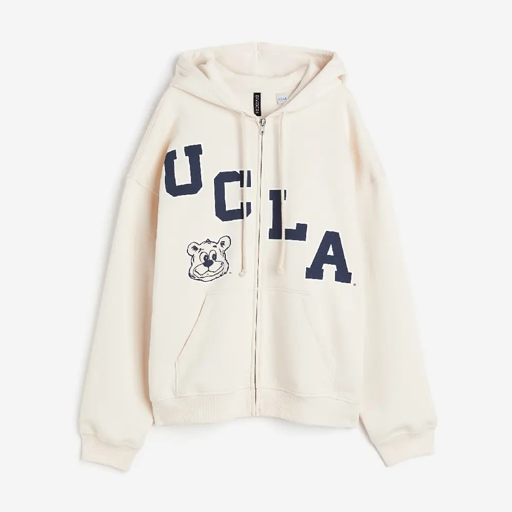 

Толстовка H&M Oversized Printed UCLA, светло-бежевый