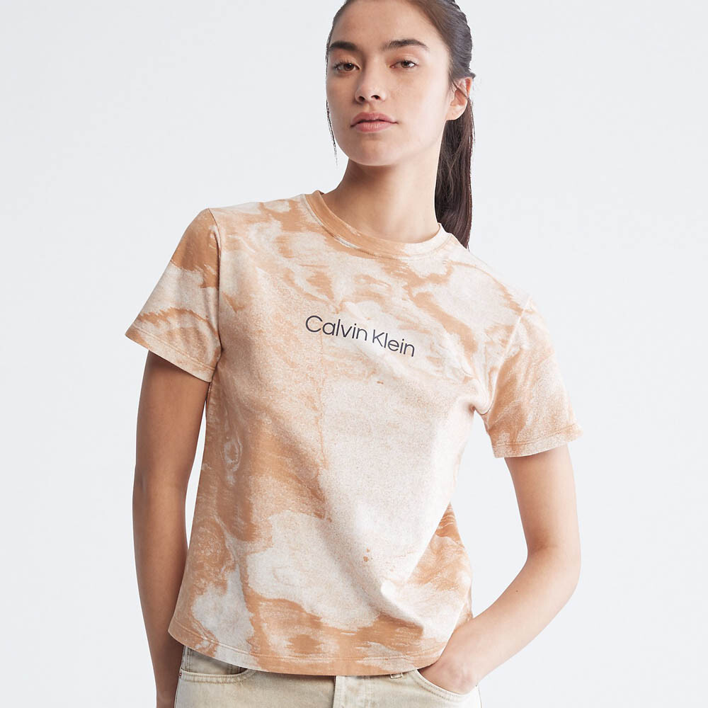 

Футболка Calvin Klein Marble Graphic Crewneck, светло-коричневый