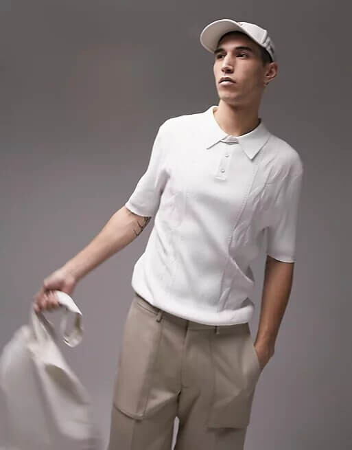 

Футболка Topman Knitted Polo, белый