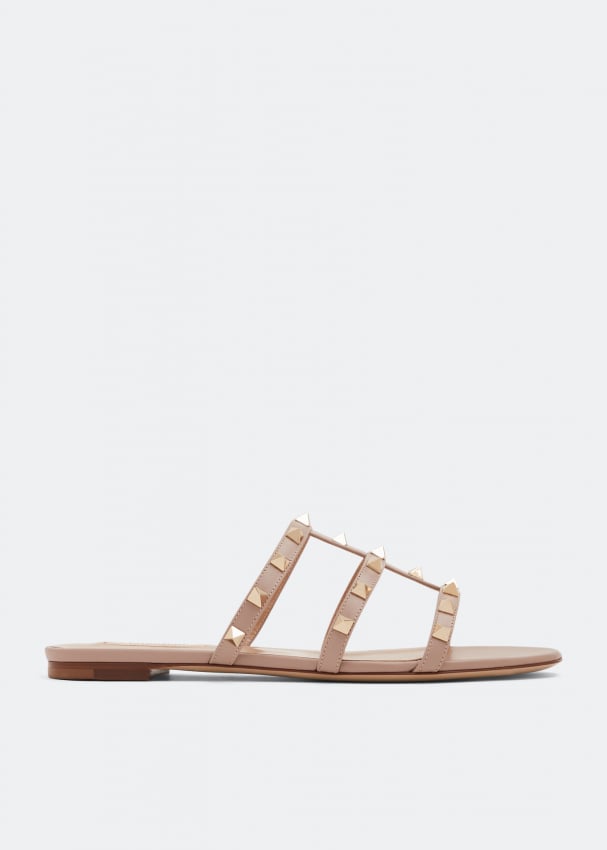 

Сандалии VALENTINO GARAVANI Rockstud flat sandals, розовый