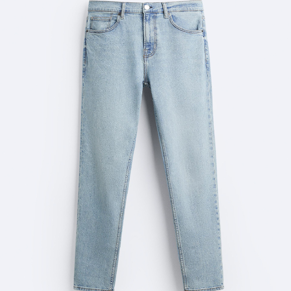 Джинсы Zara Slim Fit, светло-синий джинсы billionaire slim fit светло синий