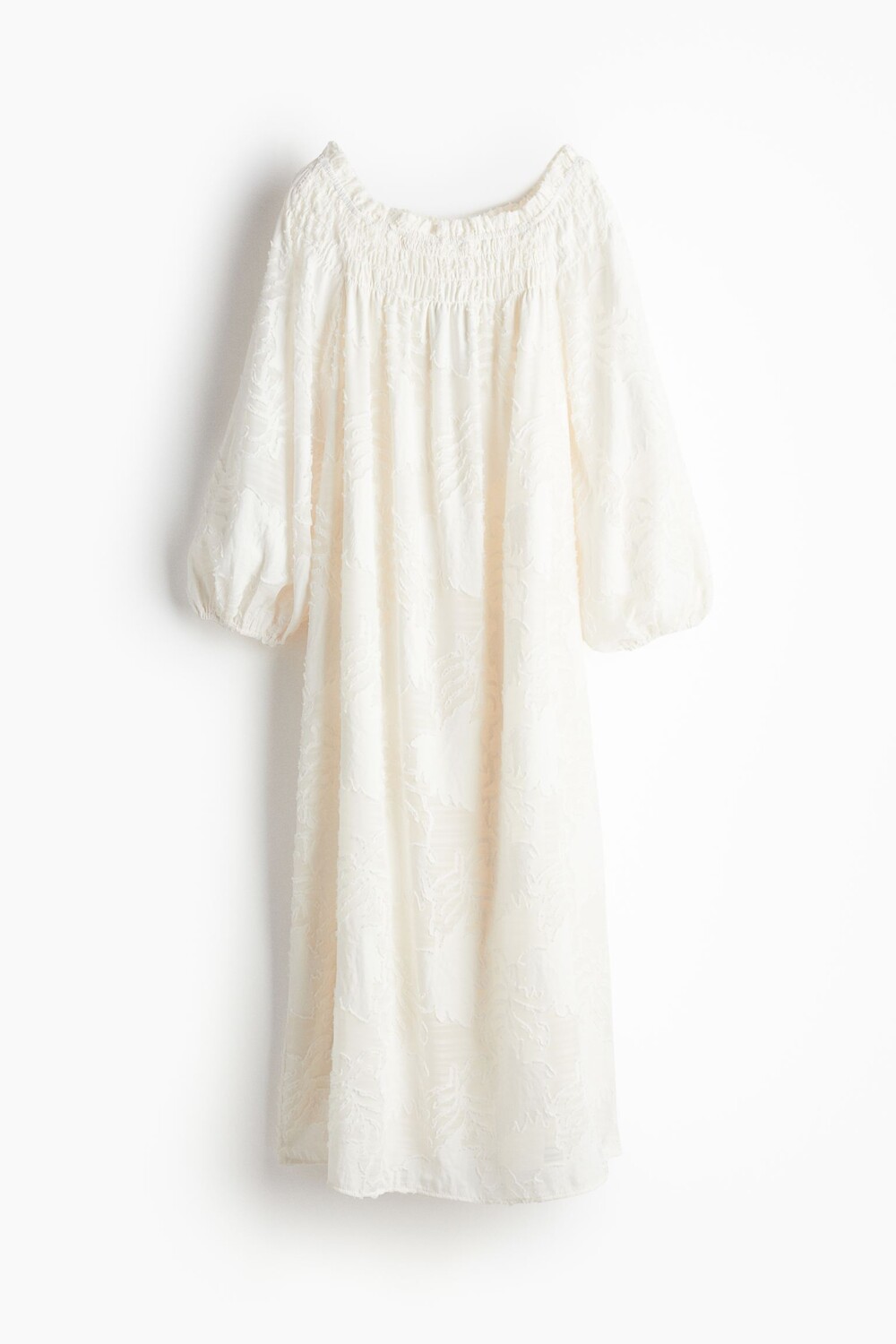 

Платье H&M Jacquard-weave Off-the-shoulder, кремовый