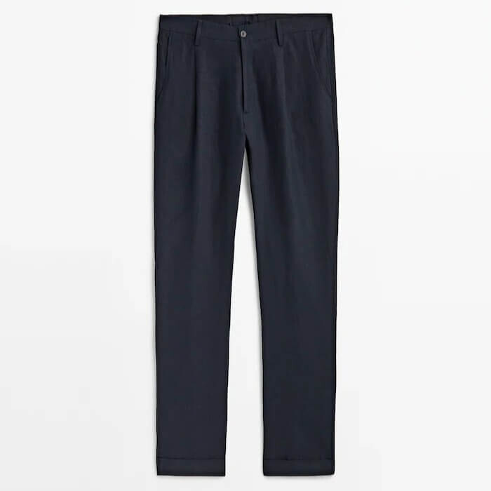 

Брюки Massimo Dutti False Plain Darted, темно-синий