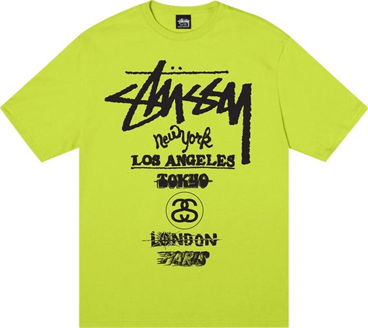 Футболка Stussy Tour Tee 'Keylime', зеленый