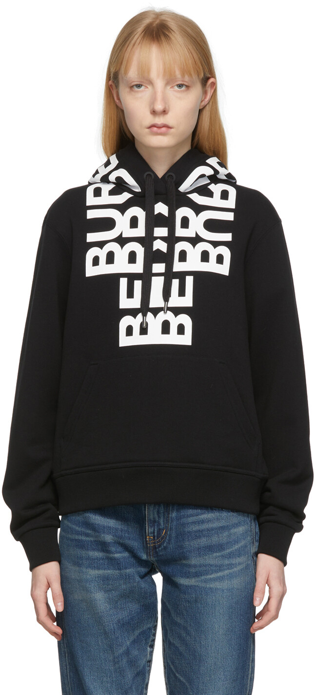 

Черная худи с логотипом Poulter Burberry
