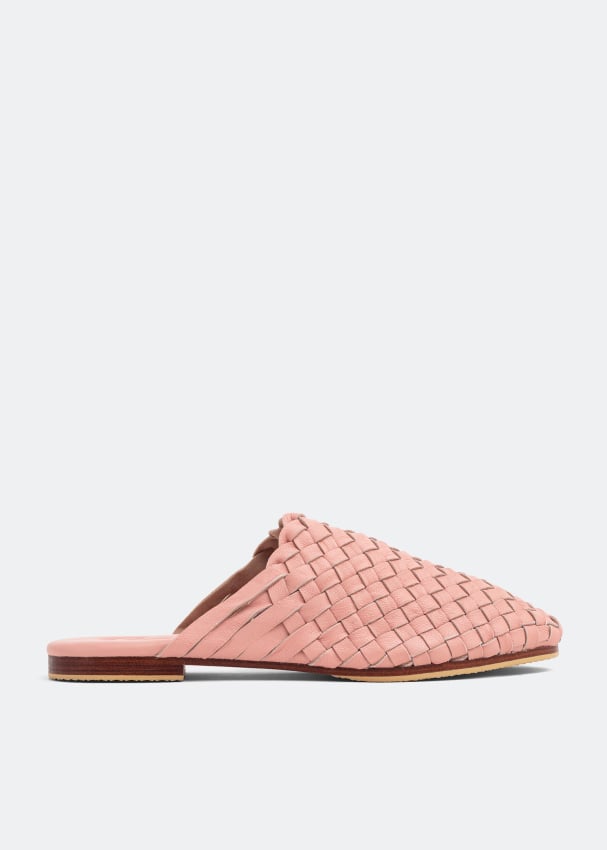 Слиперы CECILEHOB Handwoven leather slippers, розовый цена и фото