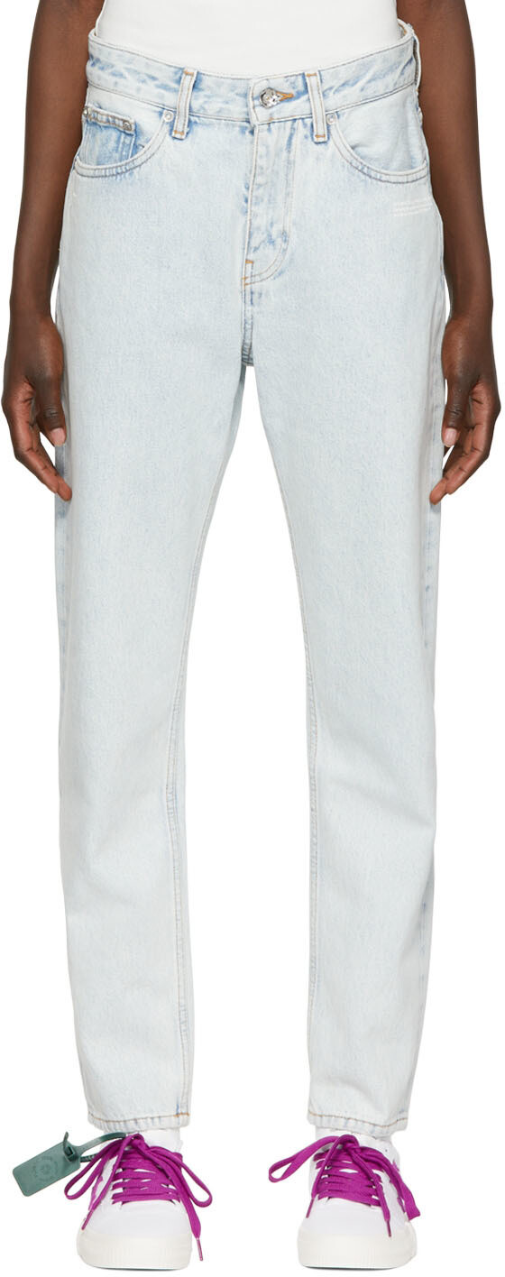 

Синие джинсы корпоративного стиля с закругленными штанинами Off-White