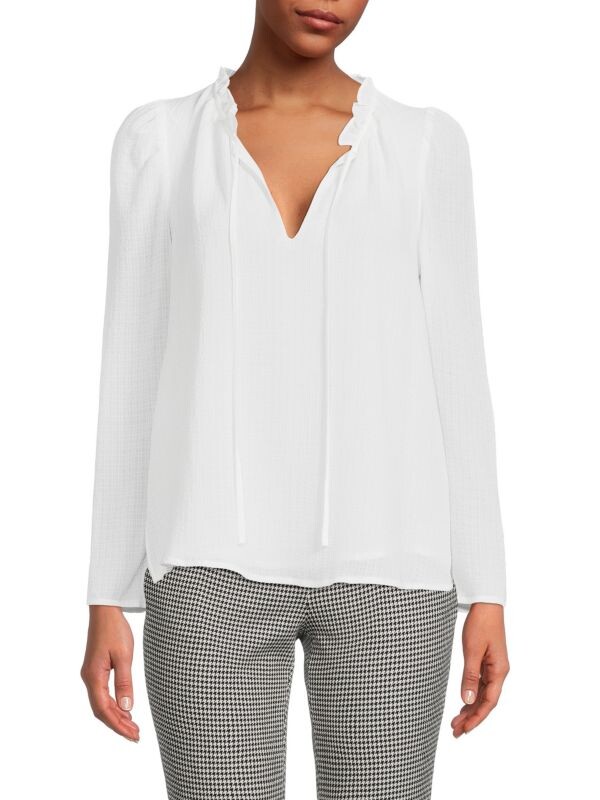 

Топ в клетку с завязками на шее Calvin Klein Soft white