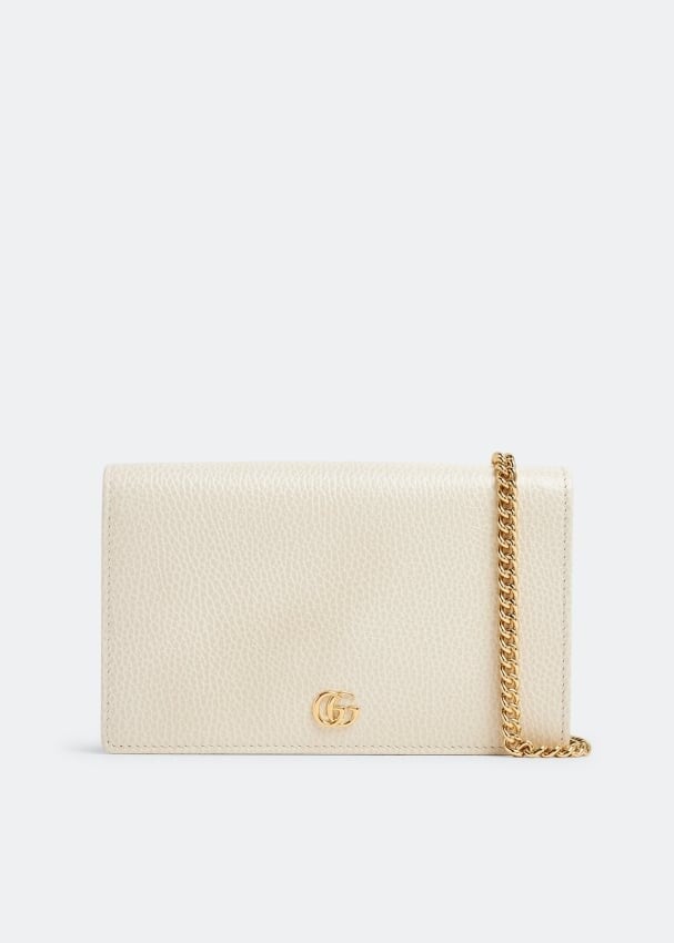 

Сумка кросс-боди GUCCI GG Marmont leather mini chain bag, белый