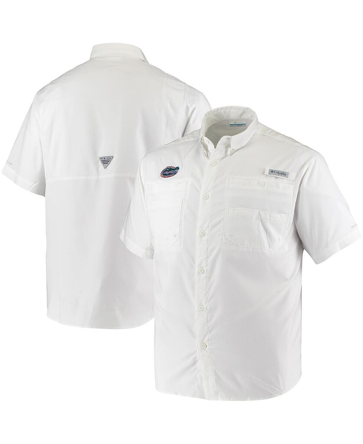 

Мужская рубашка pfg white florida gators tamiami omni-shade на пуговицах Columbia, белый