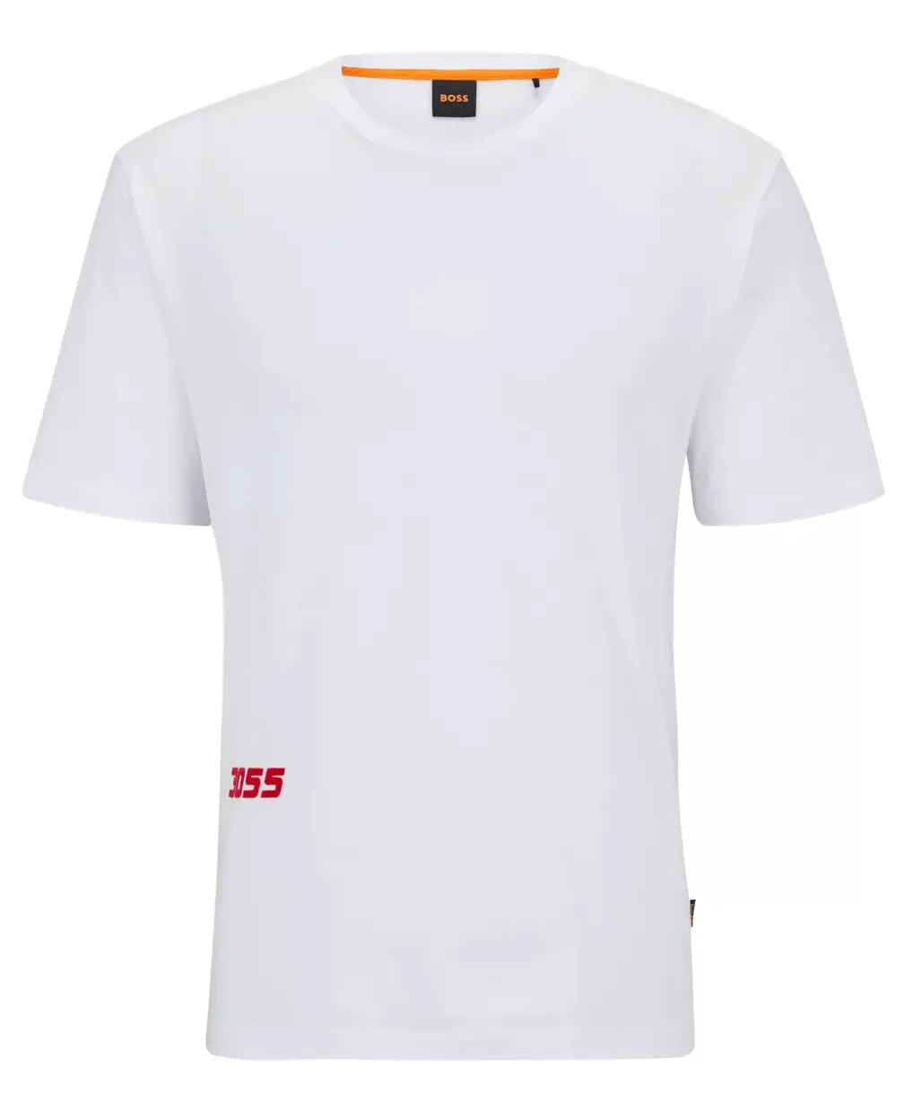 

Футболка Boss Relaxed-fit In Cotton With Racing-inspired Print. белый