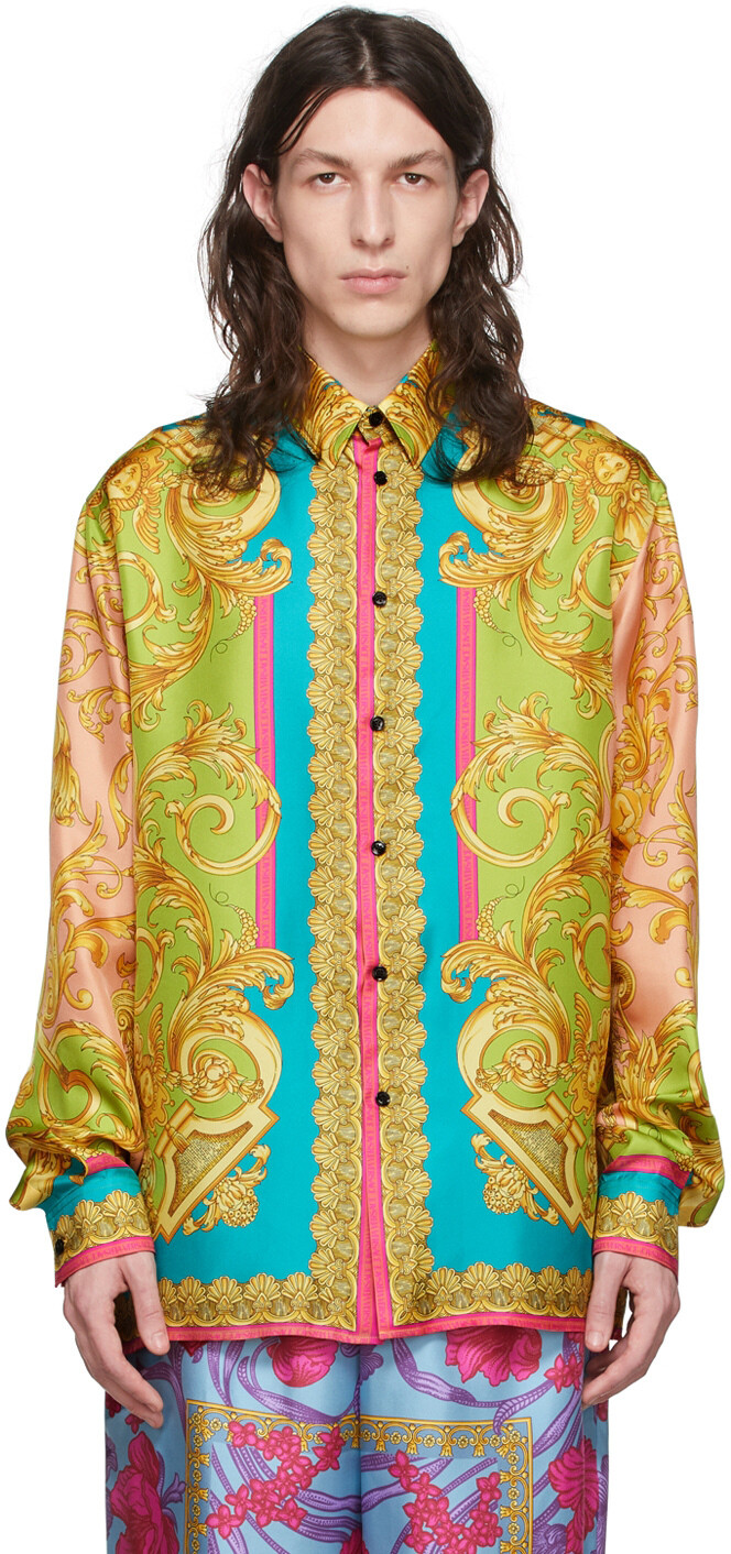 

Зеленая рубашка Barocco Goddess Versace