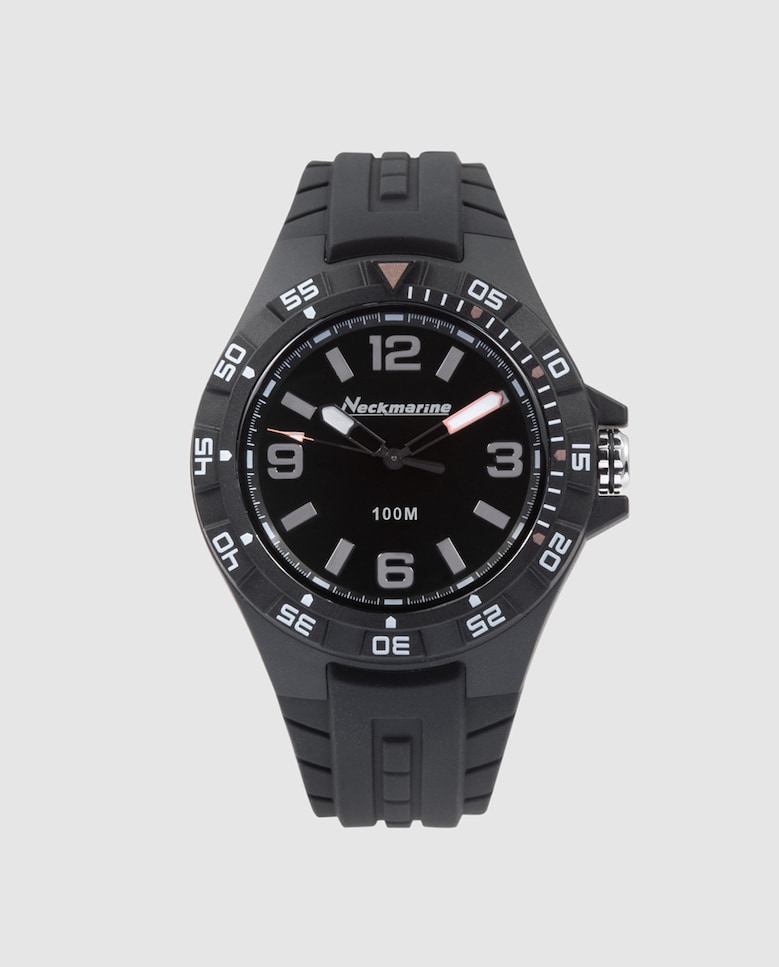 Neckmarine X-Treme NM-X1588M02 Черные резиновые мужские часы Neckmarine, черный умные часы vivomove trend с безелем персикового цвета с корпусом цвета слоновой кости и силиконовым ремешком