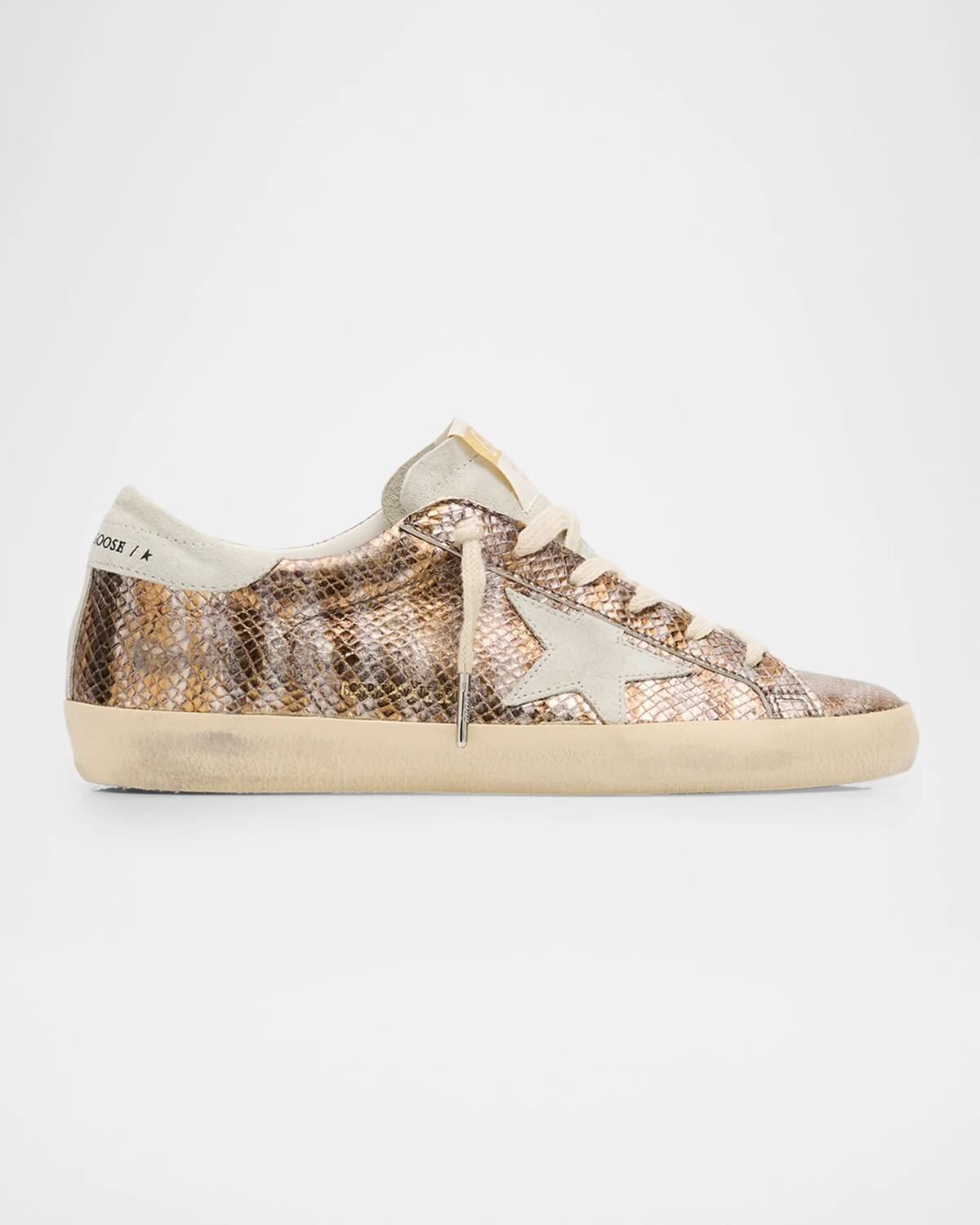 

Низкие кеды Superstar с тиснением металлик Golden Goose, цвет Antracitebeige