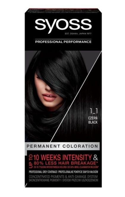 

Syoss Permanent Coloration 1-1 краска для волос, 1 шт.