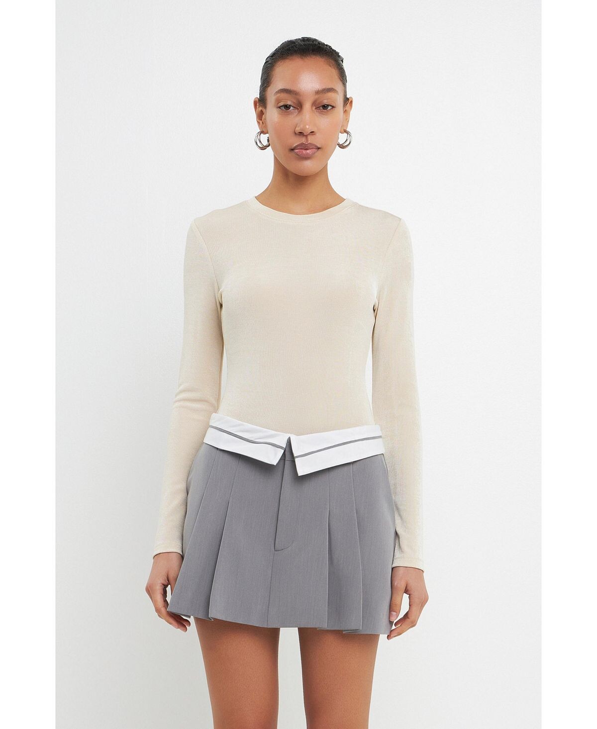 

Женское боди с мягким мерцанием Grey Lab
