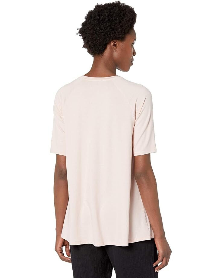

Топ Eileen Fisher Fine Jersey Crew Neck Elbow Sleeve Top, цвет Powder