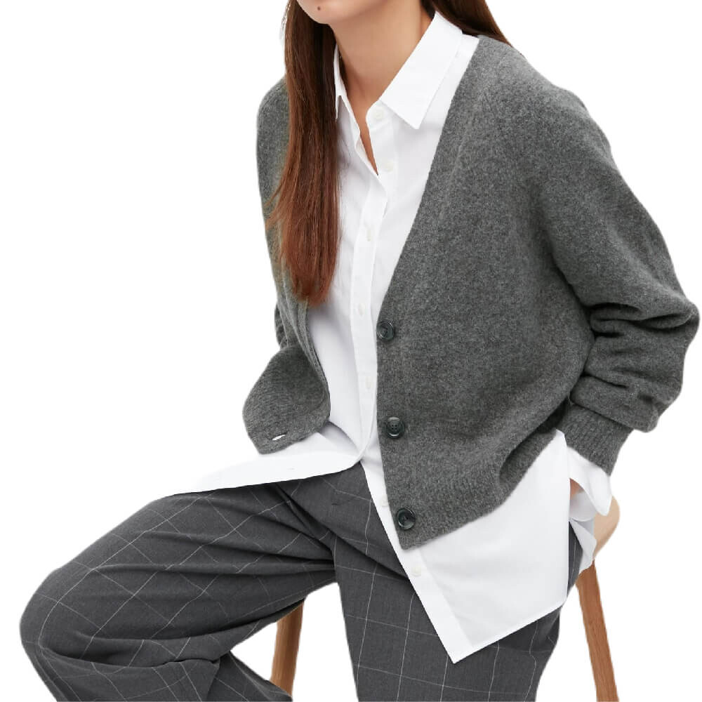 

Кардиган Uniqlo Souffle Yarn Short, серый