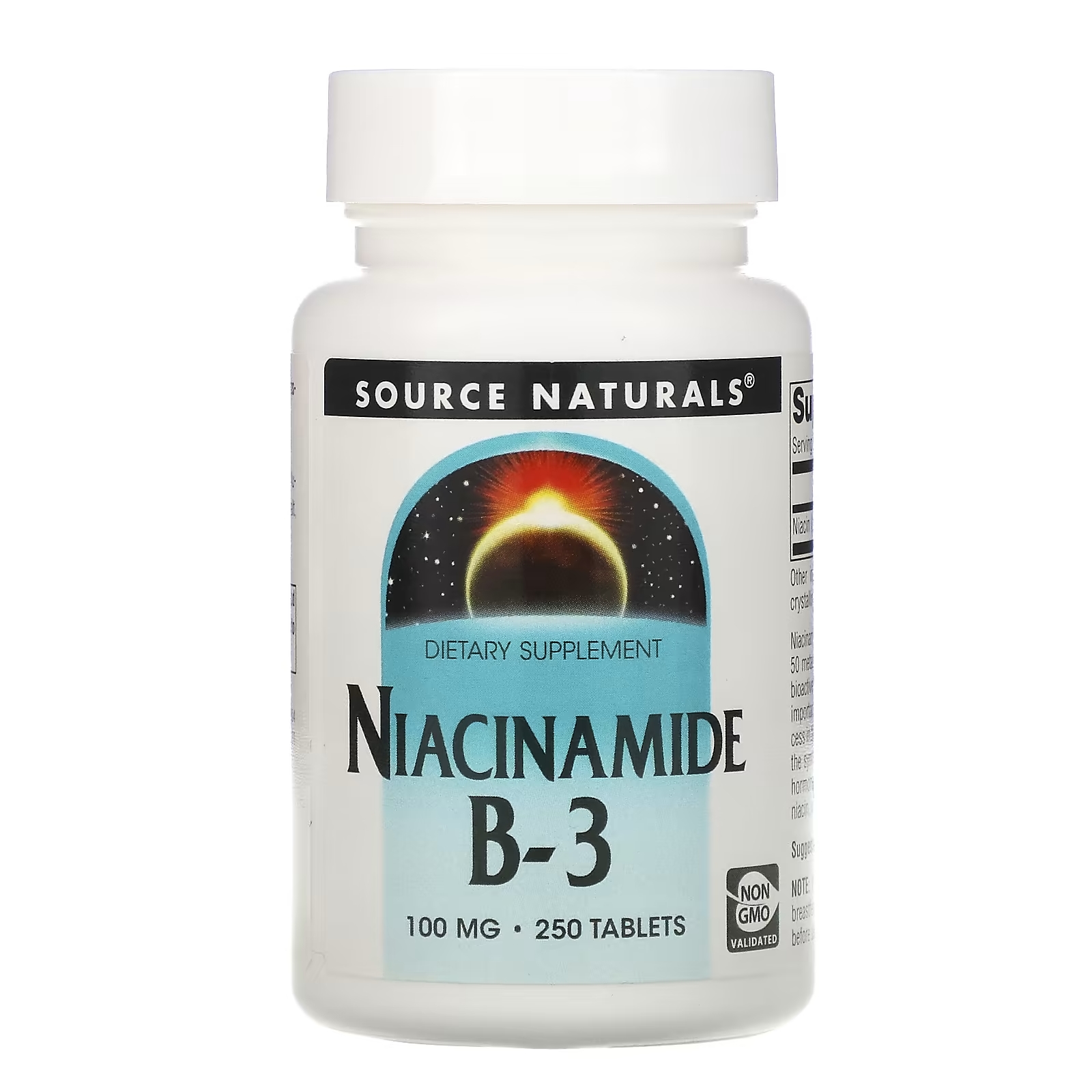 Source Naturals Никотинамид B-3 100 мг, 250 таблеток source naturals пабк 100 мг 250 таблеток