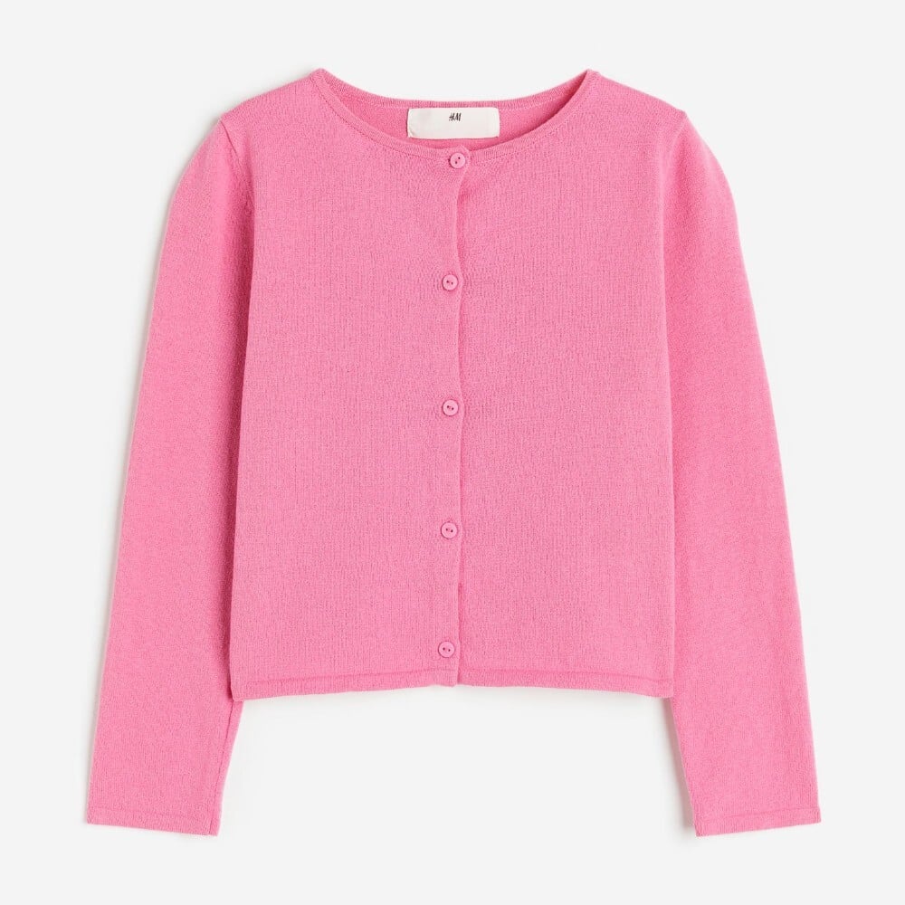 

Кардиган H&M Kids Fine-knit Cotton, розовый