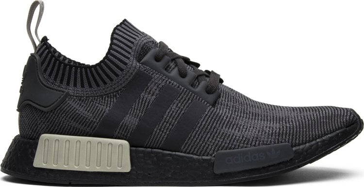 Кроссовки Adidas NMD_R1 Primeknit 'Black Olive', черный - фото